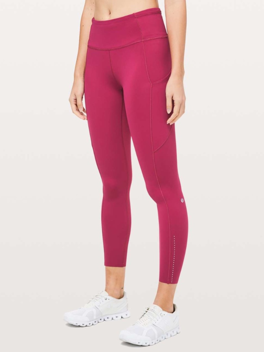 Lululemon Fast Free Tights Nulux 25" inseam Violet Red Magenta sz 8